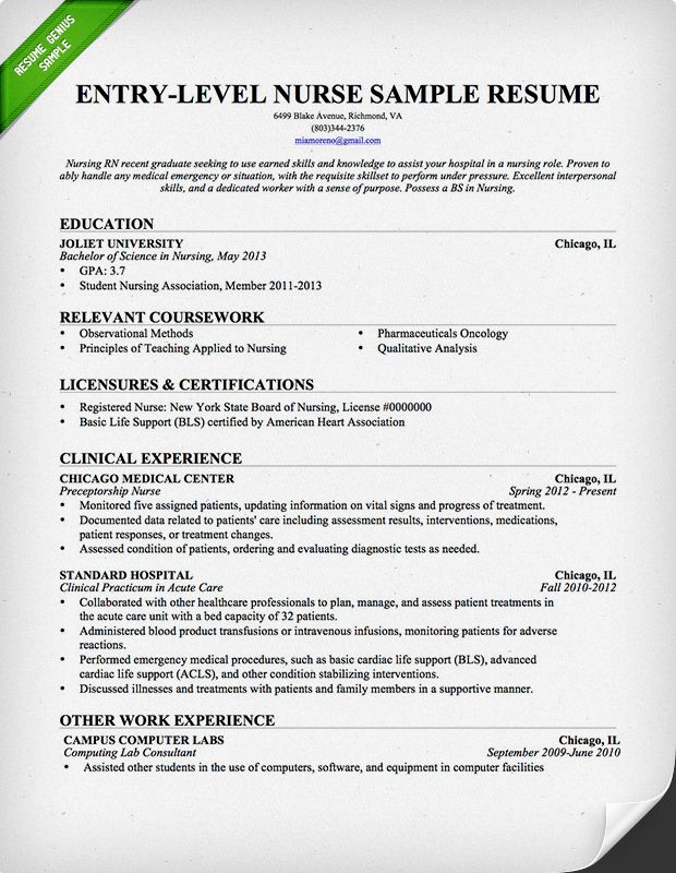 Resume Format Nursing 