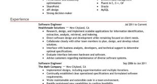 Resume Format Software Engineer 