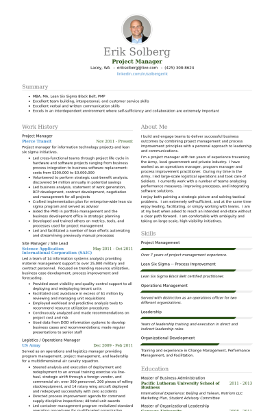 Resume Templates Project Manager 