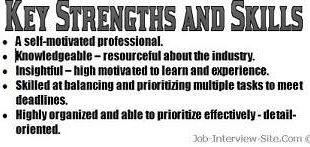 Resume Examples Key Strengths 