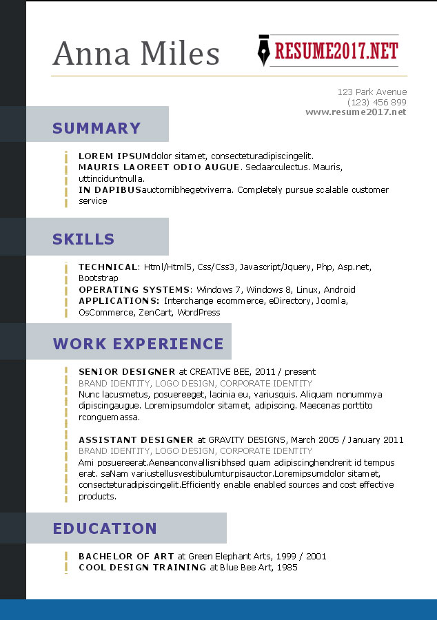 Resume Formats 2017 