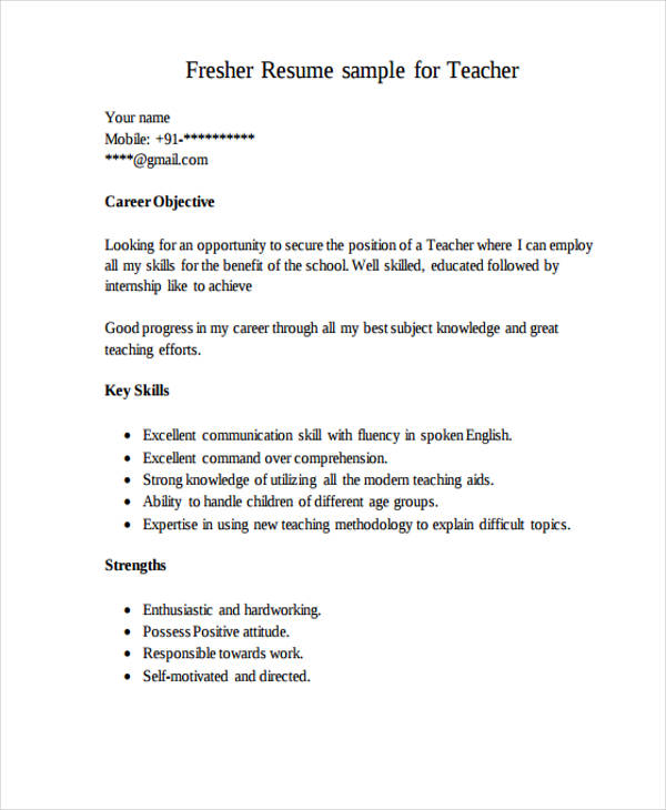 Resume Format Key Skills 