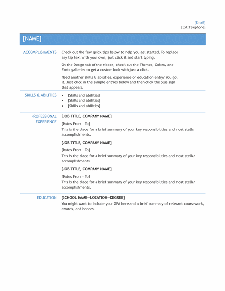 Resume Templates Office 365 