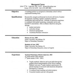 Example Resume Kindergarten Teacher 