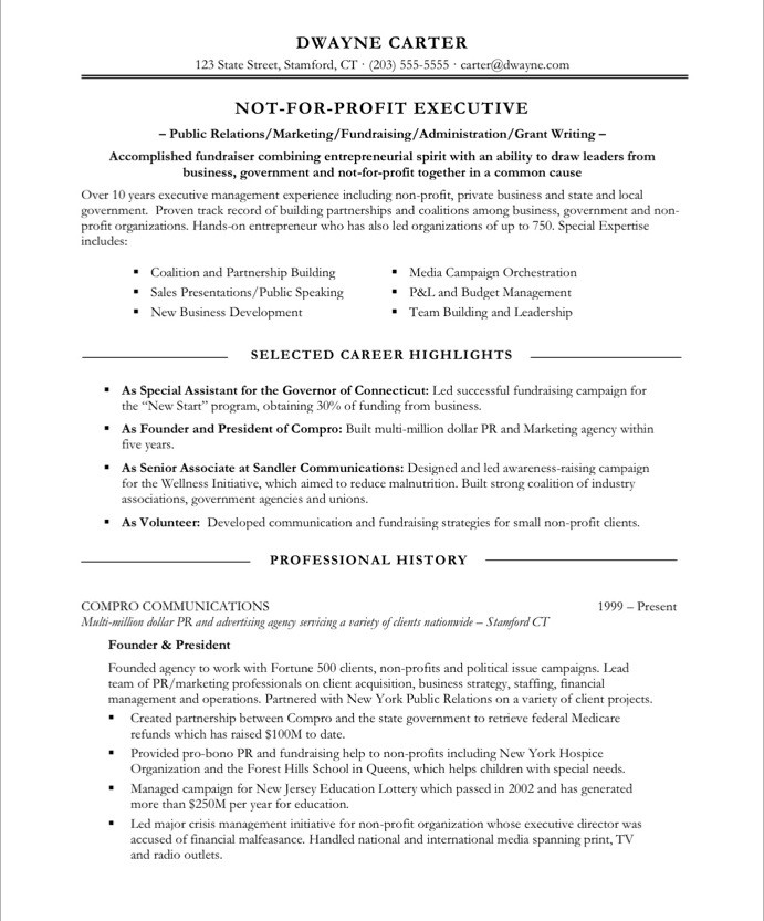 Resume Format Header 