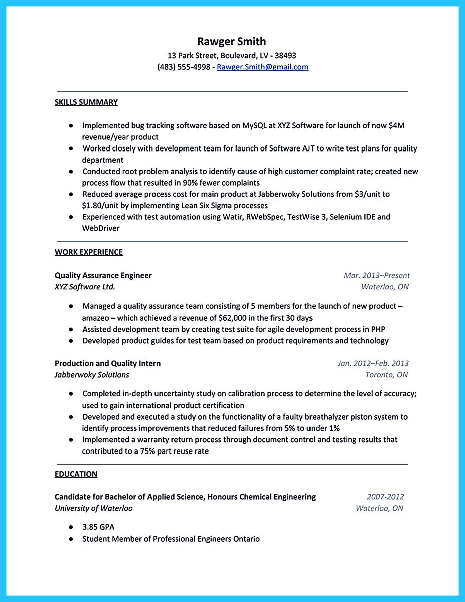 Resume Format Ats 