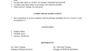 Resume Examples References 