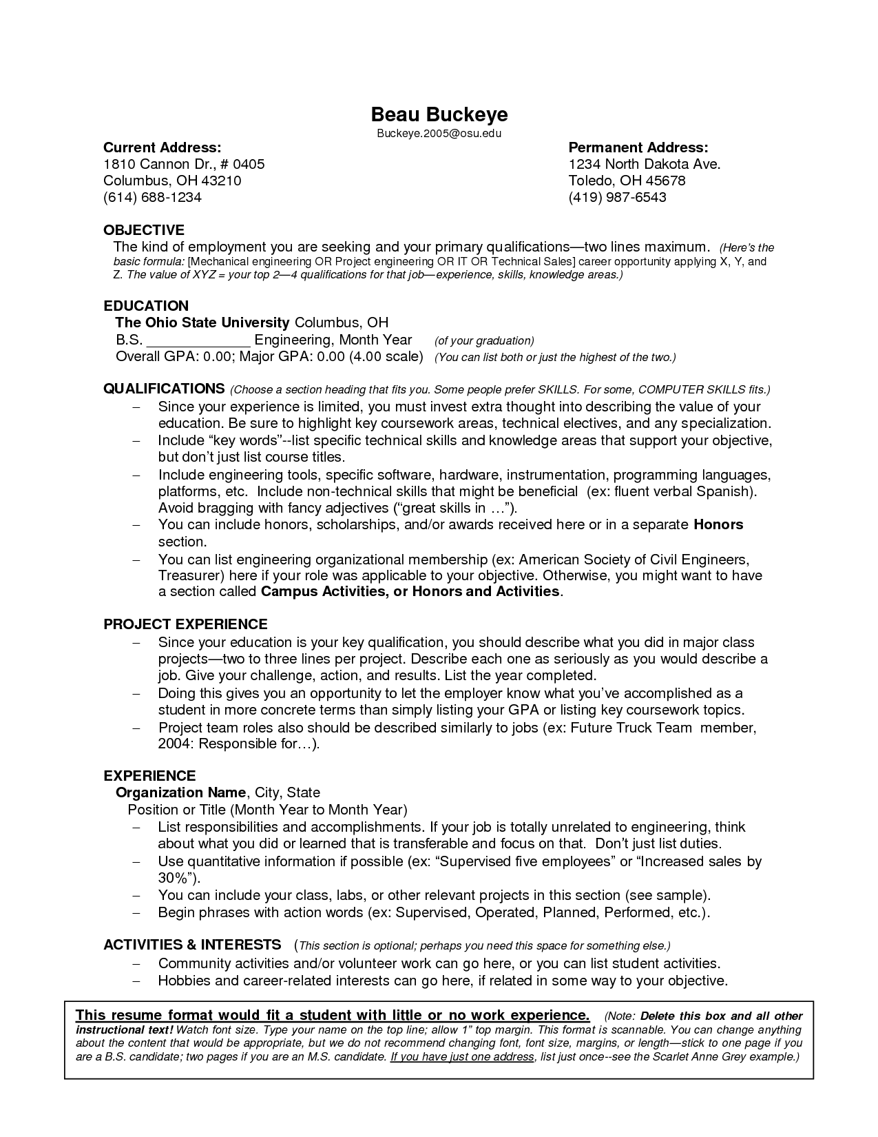 Resume Templates Limited Work Experience 