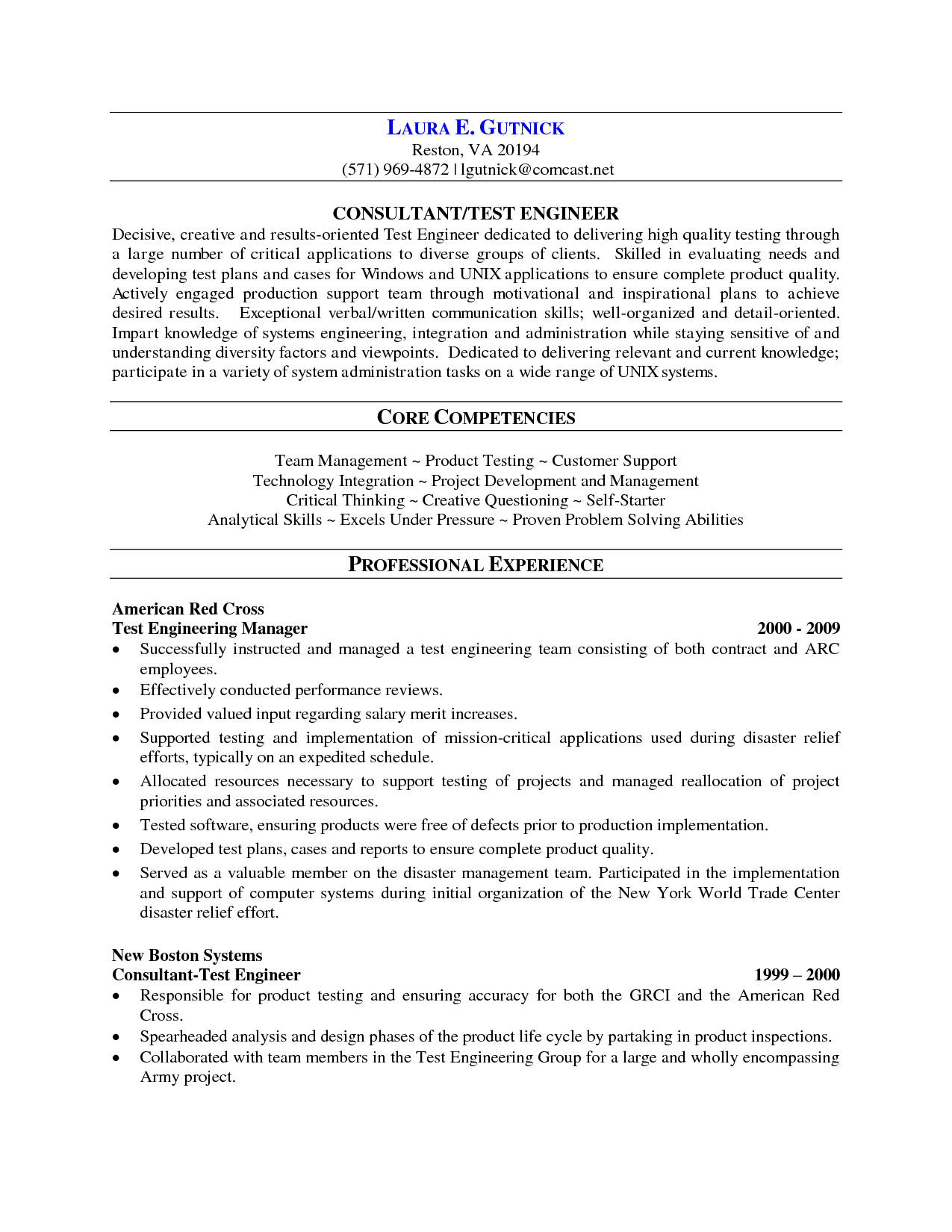 Resume Templates For Qa Tester 