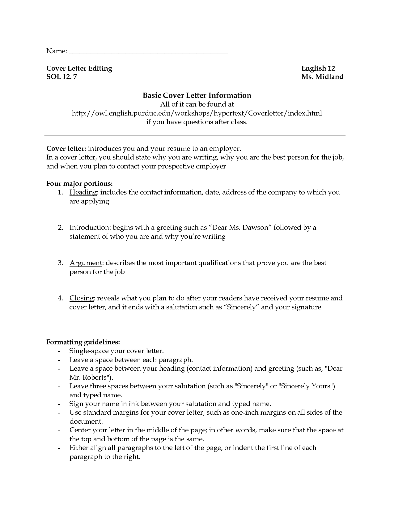 Resume Format Purdue Owl 