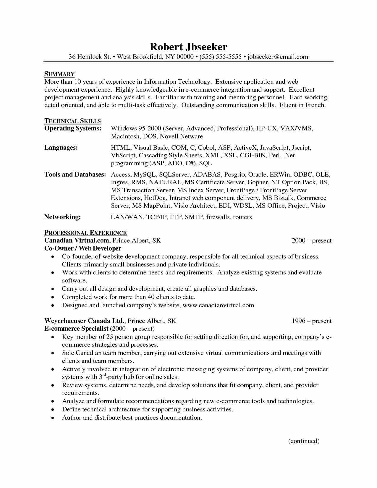 Resume Format 8 Year Experience 