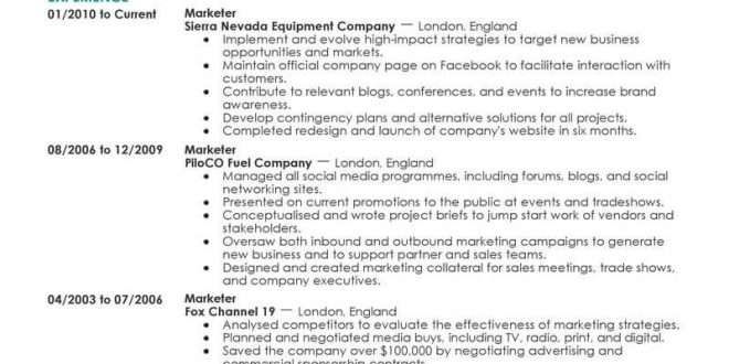 Resume Examples Marketing 
