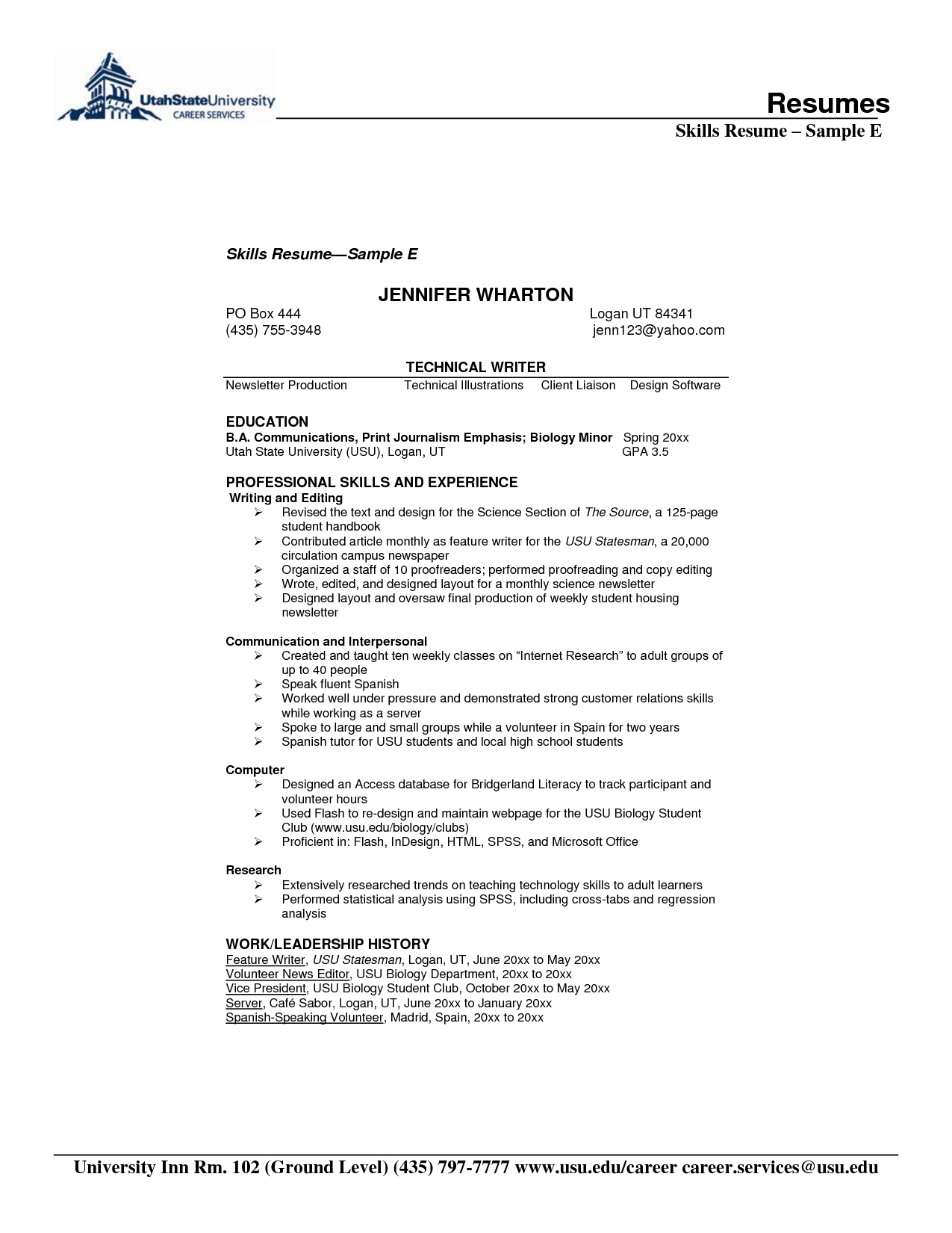 Resume Format With Skills 