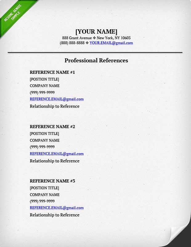 Resume Examples With References 