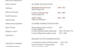 Resume Format Academic 