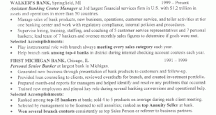 Resume Examples Banking 