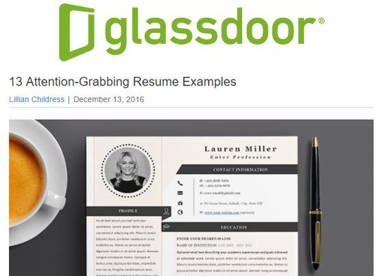 Resume Examples Glassdoor 