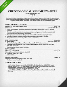 Resume Format Chronological 