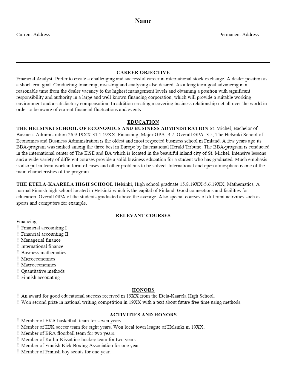 Resume Templates And Examples 
