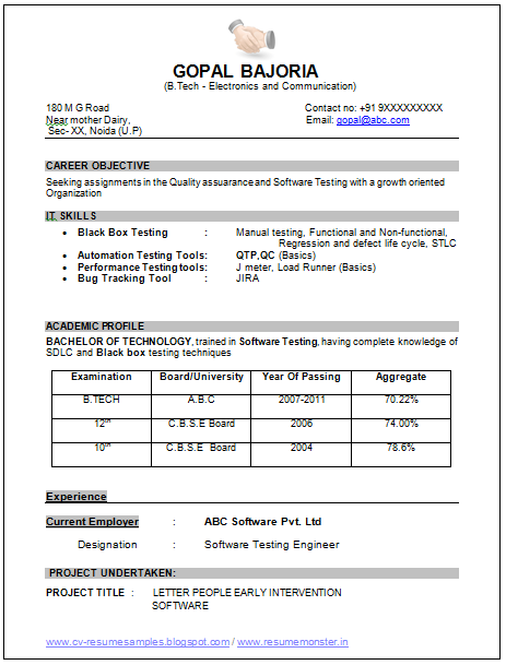 Resume Format Tool 